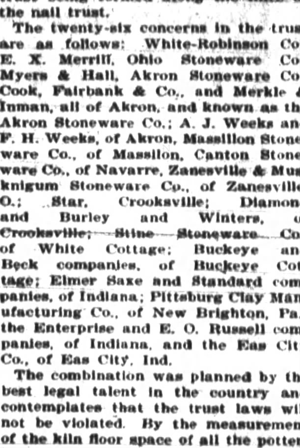1898 list of SW trust firms
