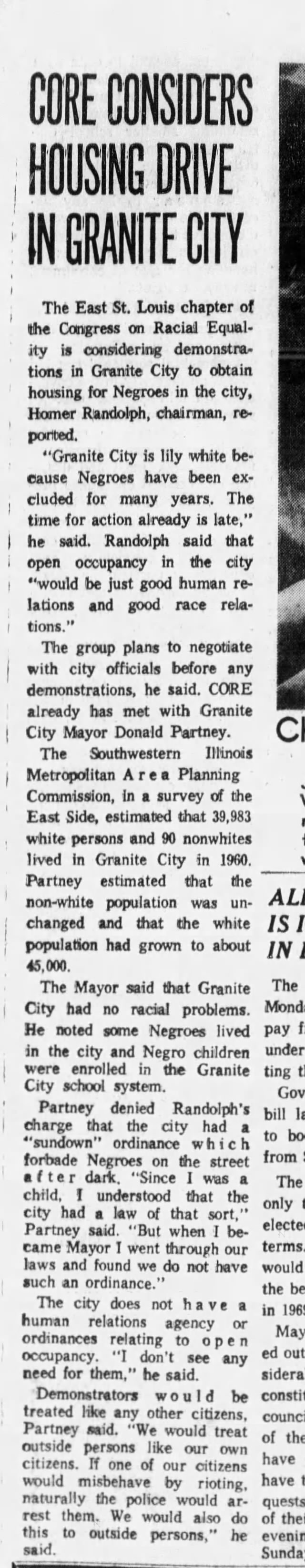 Granite City Housing issues 1967