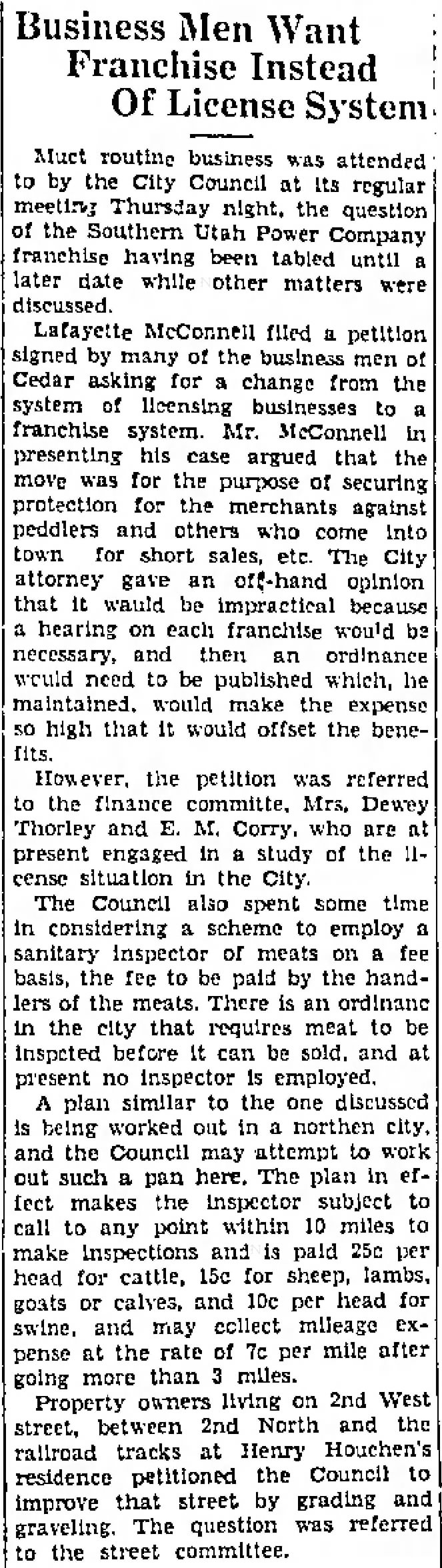 Lafayette McConnell - petition - Iron County Record 09 Feb 1933