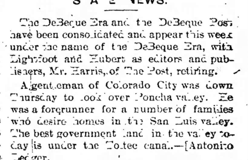 Weekly Gazette, CO Springs, CO, Jam 29, 1893, page7 --Lightfoot