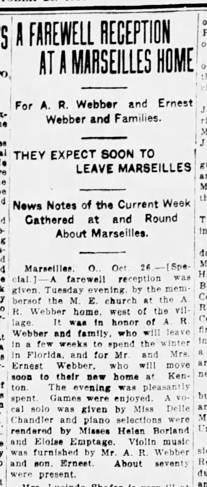 A R Webber at Marsseilles, Oh 26 Oct 1916