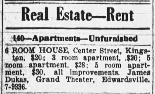 House for rent 1942