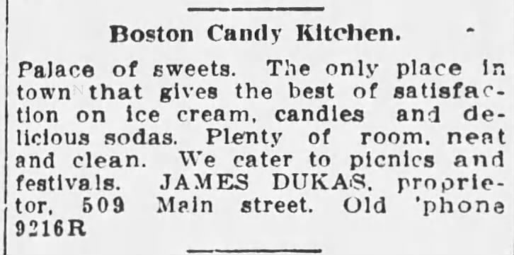 Boston Candy Kitchen 1910
