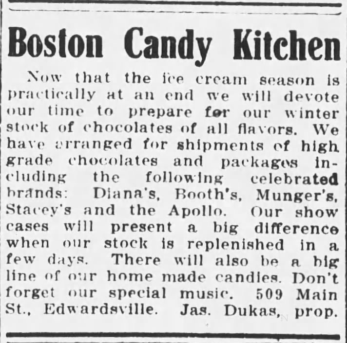 Boston Candy Kitchen 1912