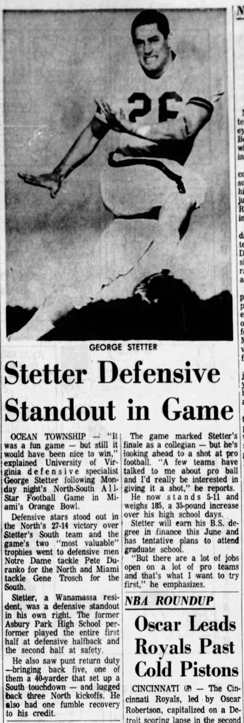 George Stetter of Ocean Township and Asbury Park High School