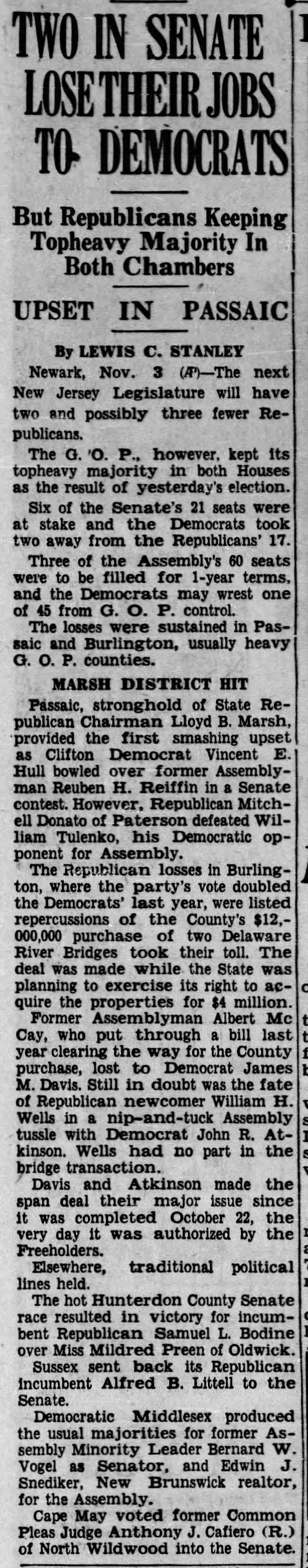 1948 New Jersey Senate Senate results
