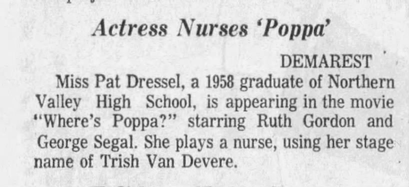 Actress Nurses ''Poppa''