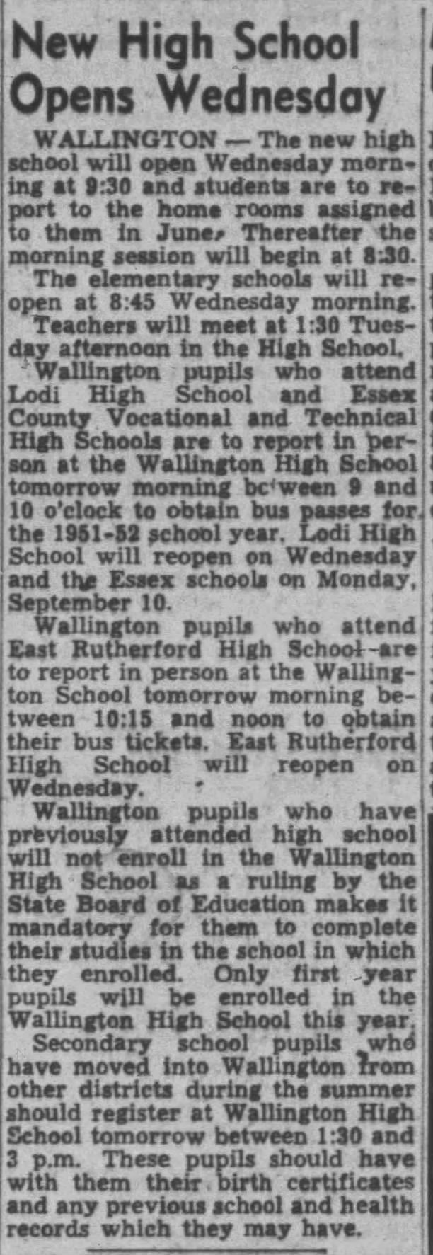 Opening of Wallington High School