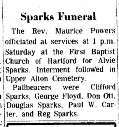 Alvie Sparks - Funeral