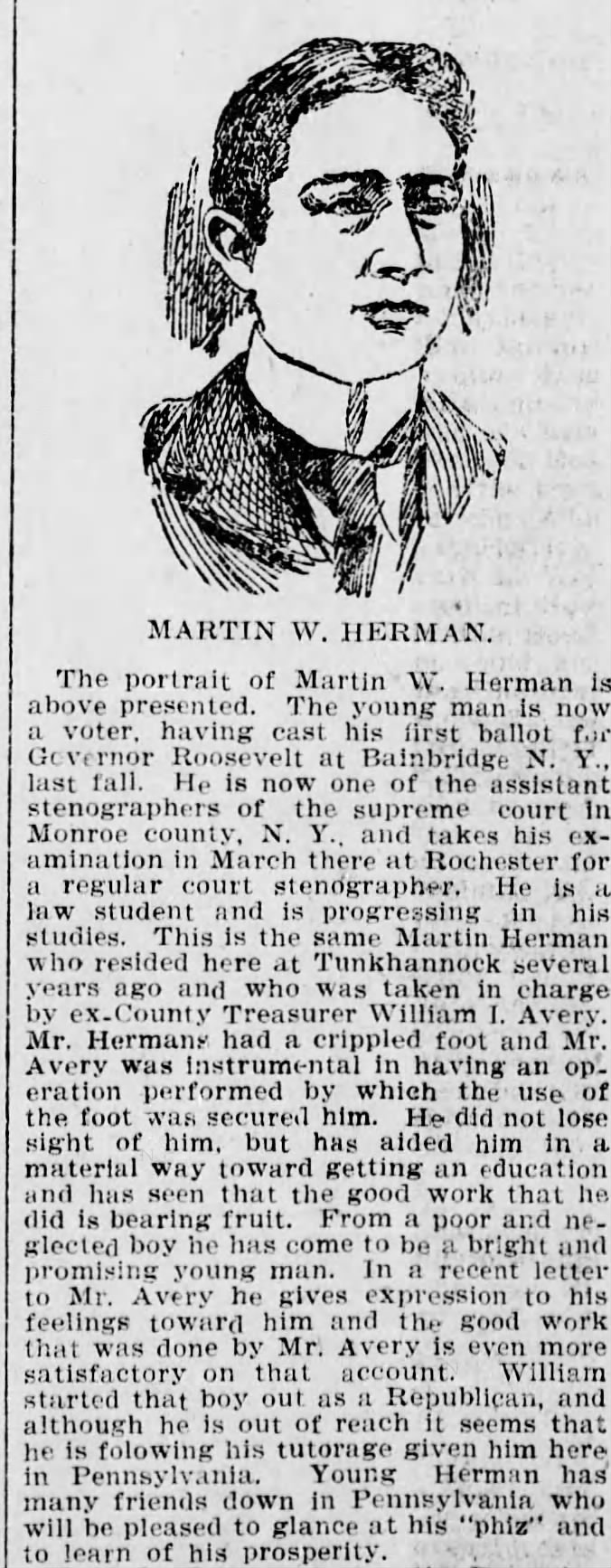 Martin W Herman 12/21/1899