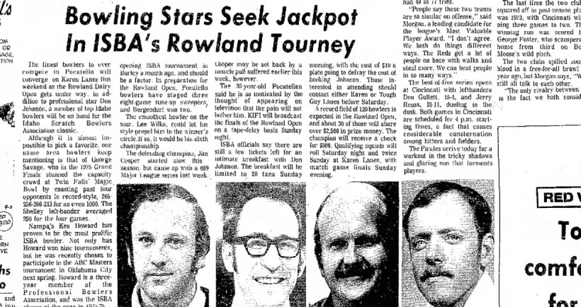Rowland's bowling tournament 3 October 1975