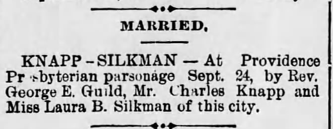 Knapp - Silkman 26 Sep 1893