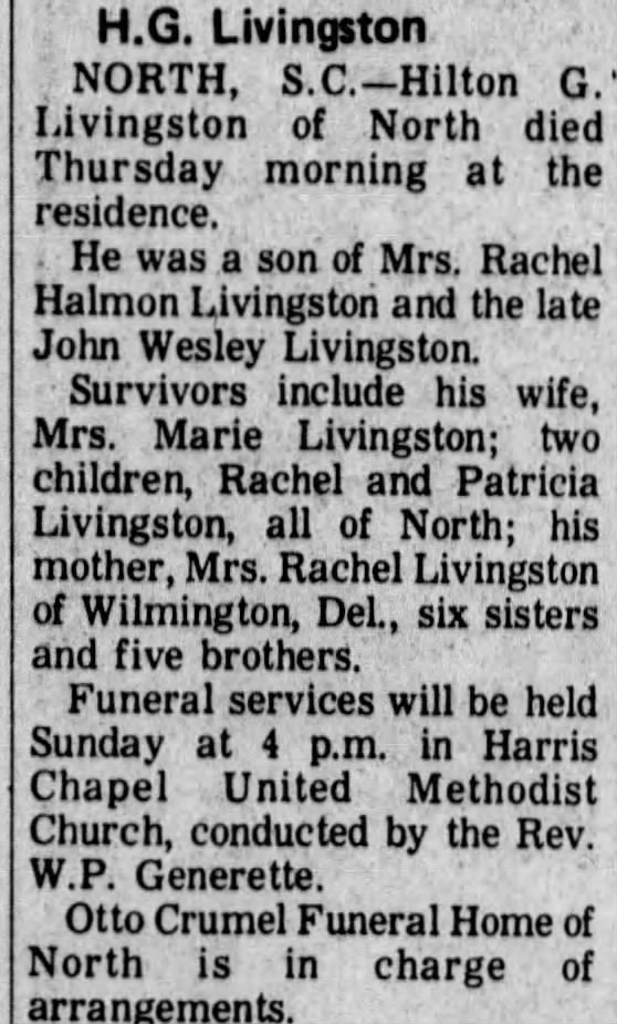 Obituary for H.G. Livingston