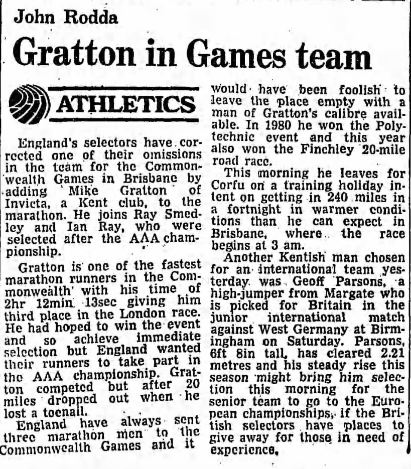 1984 Commonwealth Games British marathon competitors