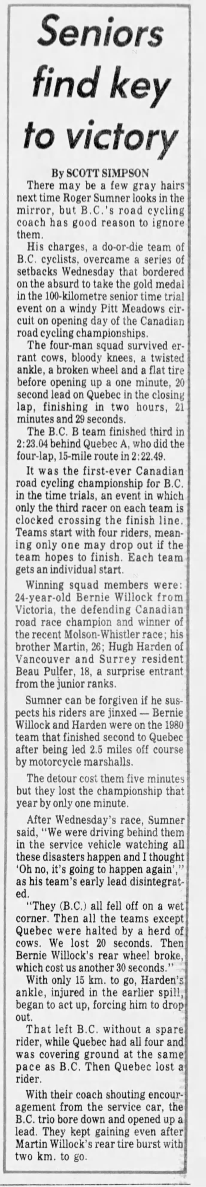 1981 Canada team time trial