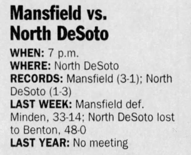Oct 1 Mansfield preview