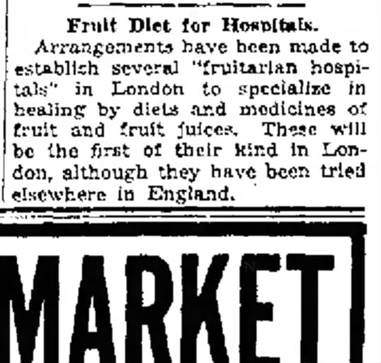 Fruitarian Hospitals