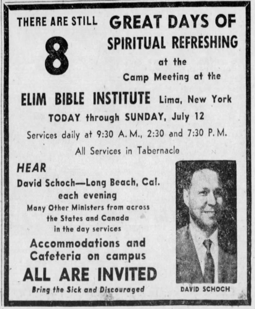 David Schoch at Elim (Jul 1959)
