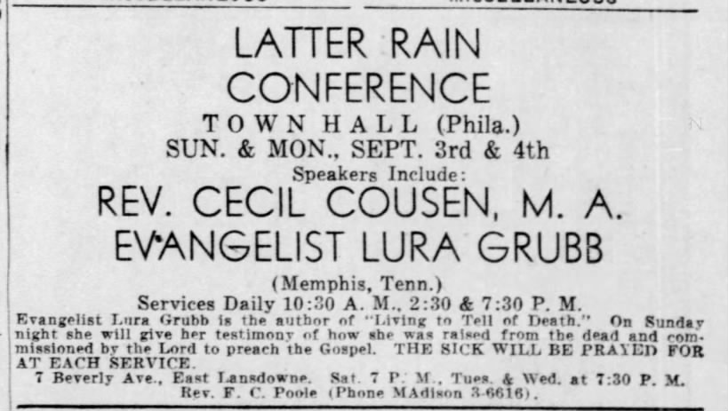 Cousen and Lura Grubb w/Poole (Sept 1950)