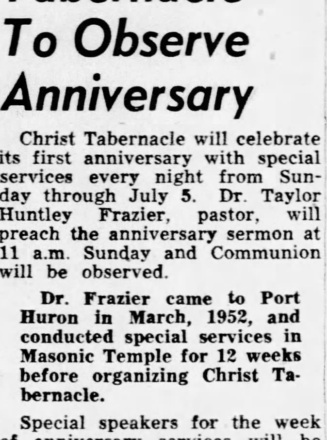 Frazier to PH in 1952 ... Beall spoke at anniversary Jun 1953