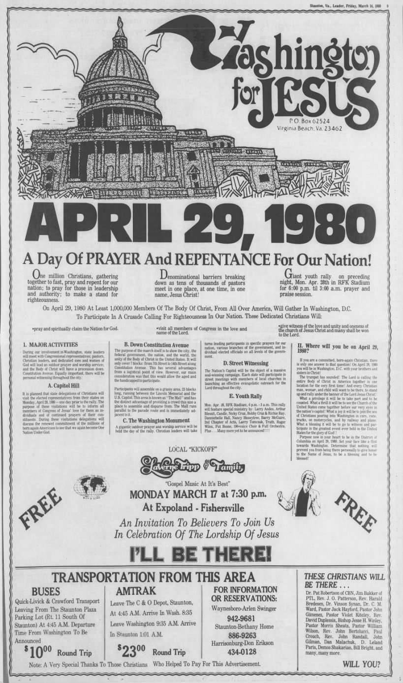 Washington for Jesus - April 29, 1980