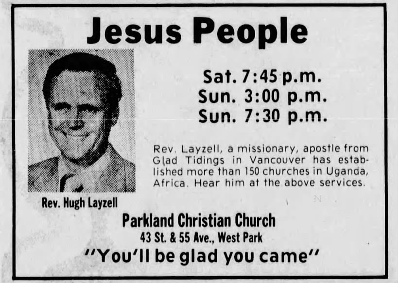 Hugh Layzell - more than 150 churches in Uganda (Nov 1973)