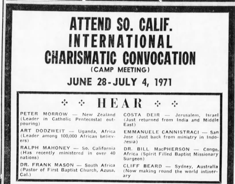 World MAP camp meeting June 1971 - Art Dodzweit, Costa Deir, Peter Morrow, et al