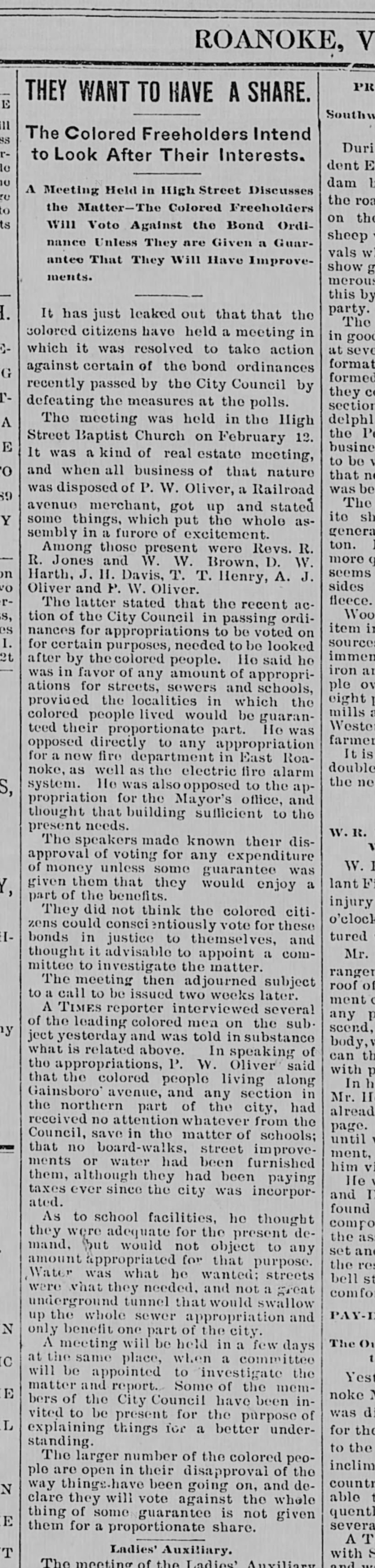 Patrick Edwards - quoted will Vote against Bond Ordinance unless...1891