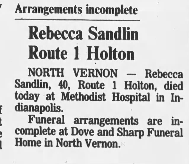 23 May 1988 Rebecca Sandlin
