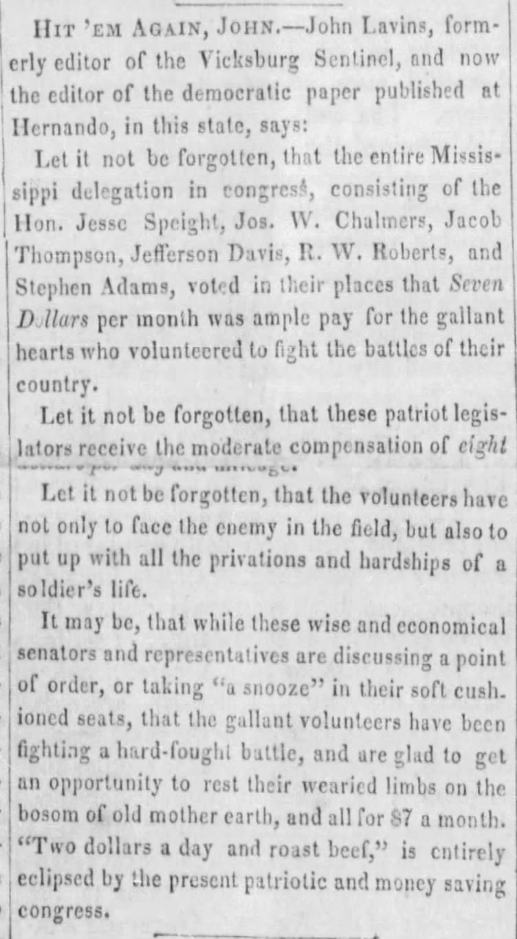 Roberts, R.W., Jefferson Davis. In D.C. July 1846.