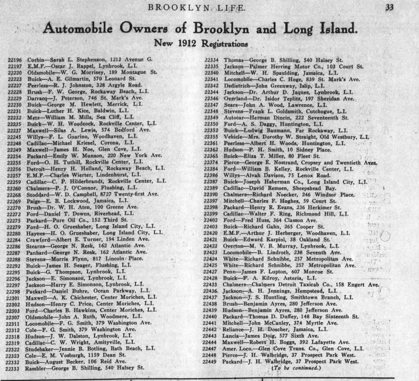 Automobile Owners of Brooklyn and Long Island