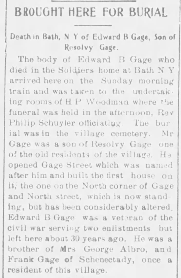 Obituary for Edward B Gage