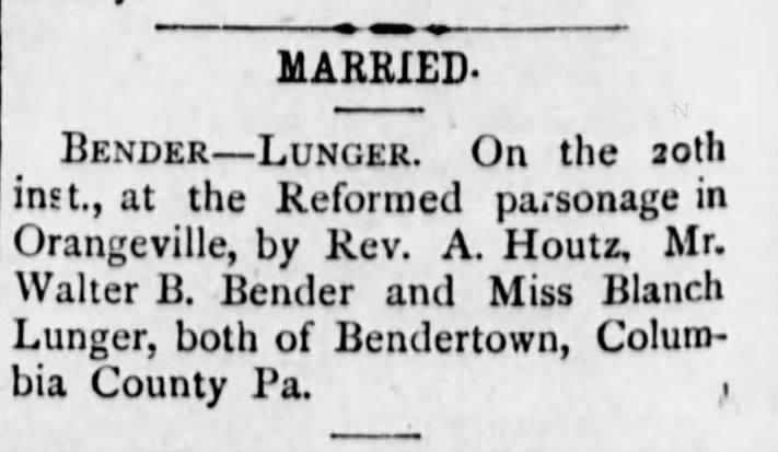 1897 Bender Lunger wedding