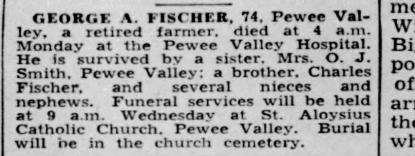 1941 Mar 18 CJ George Fischer Death