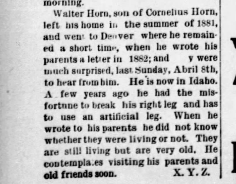 Walter Horn, son of Cornelius Horn