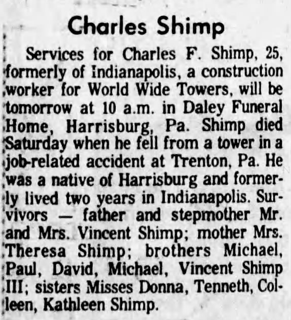 JULY 1978 CHARLES SHIMP DEATH