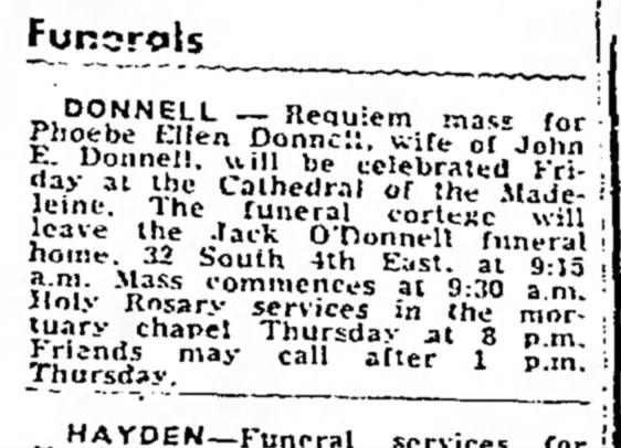 Phoebe Lawler Babcock Donnell Obitituary
