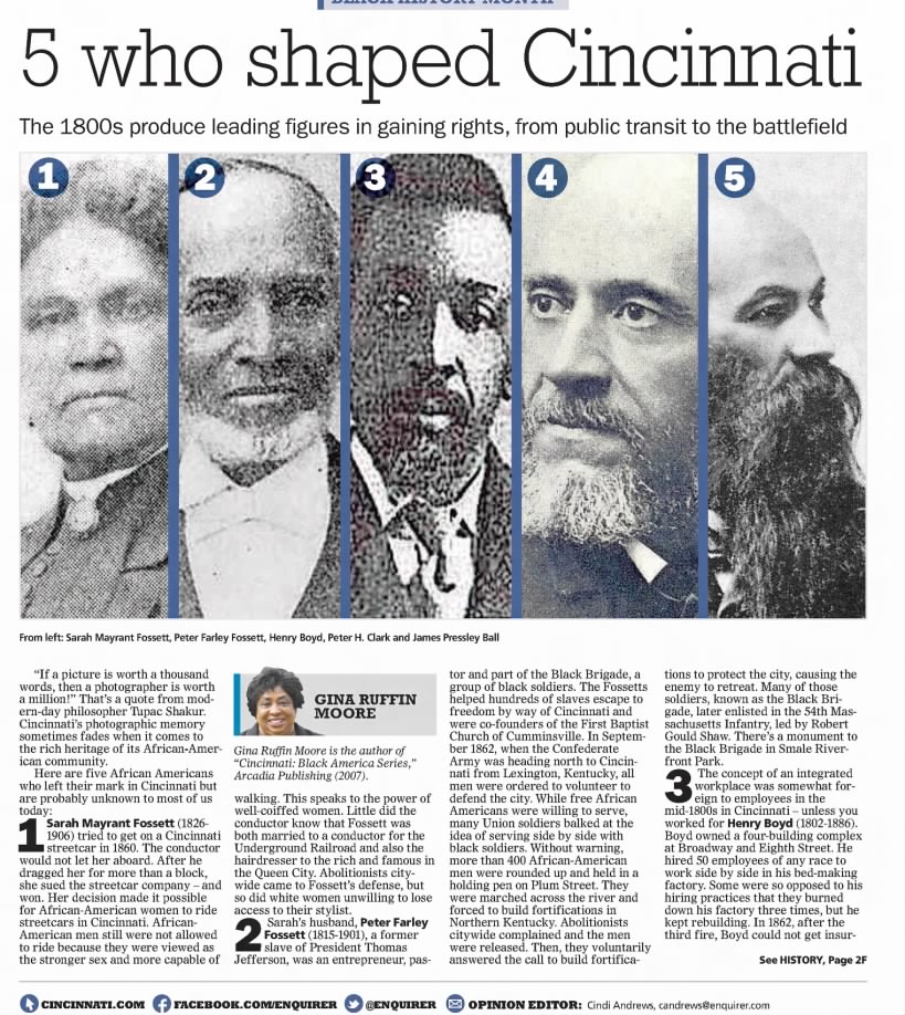 5 who shaped Cincinnati, The Cincinnati Enquirer. Sarah M. and Peter Fossett