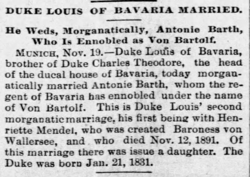 Duke Louis of Bavaria Married