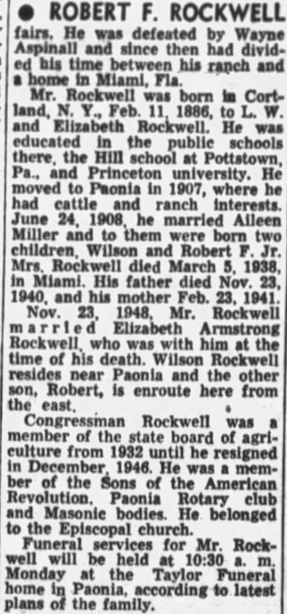 Obituary for Wilson Rockwell