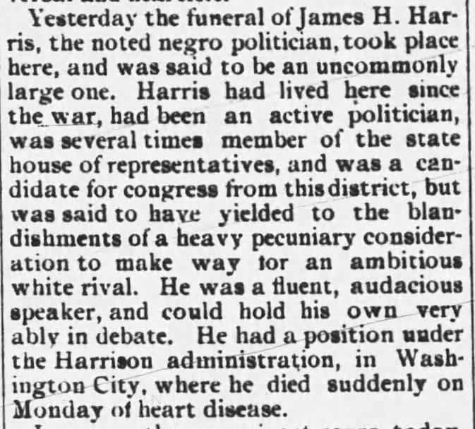 Funeral of James H. Harris
