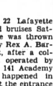 rex a barrows accident in newspaper from poughkeepsie new york
