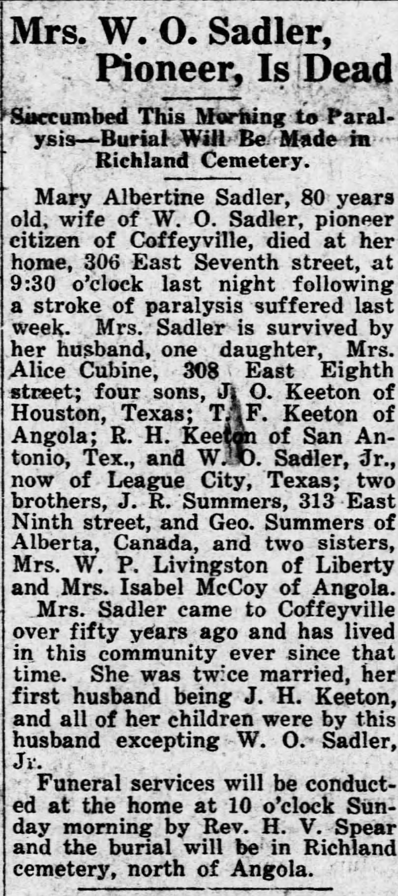 The Coffeyville Daily Journal  11 Aug 1922