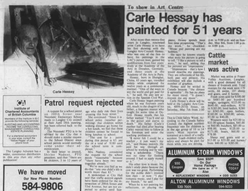 Carle Hessay has painted for 51 years 27 Apr 1977