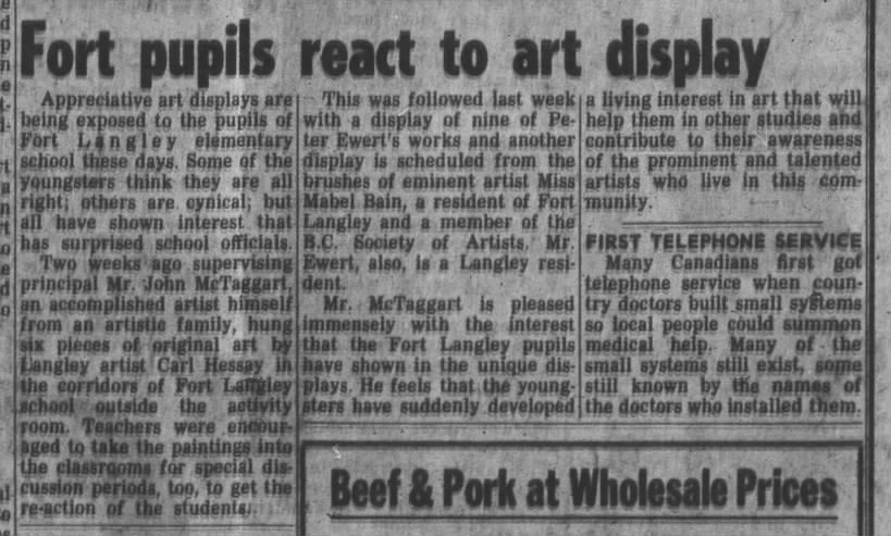 Fort pupils react to Carle Hessay art display 11 Jun 1964