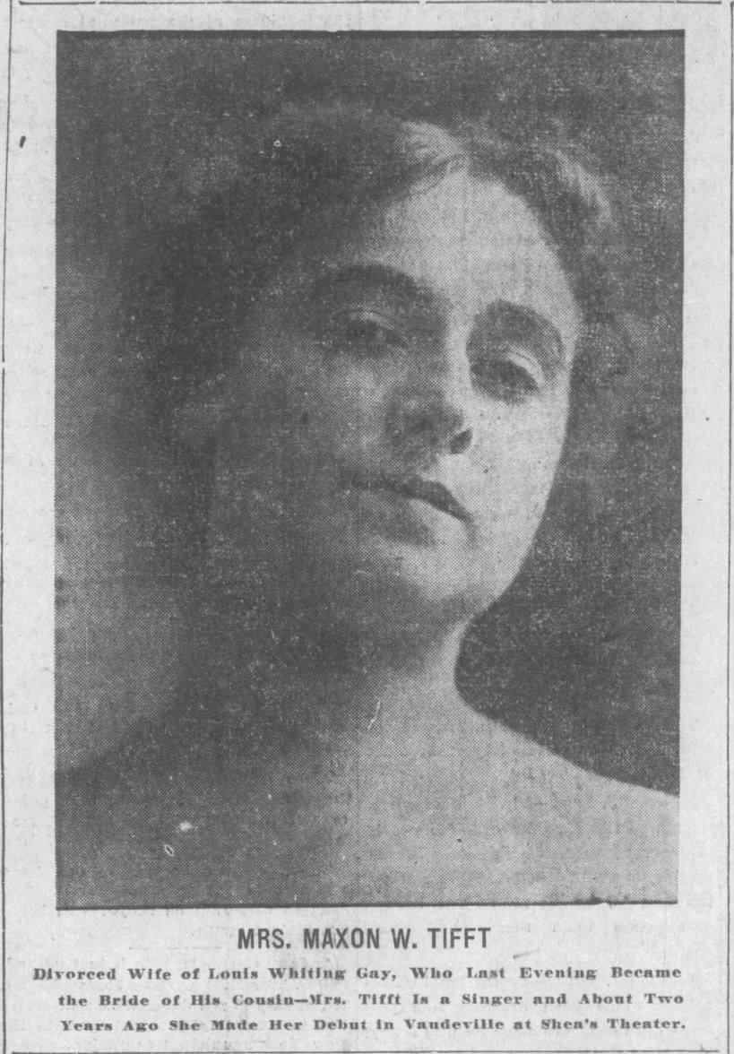 new Mrs Maxon W. Tifft was wife of Louis Whiting Gay; later Baha'i