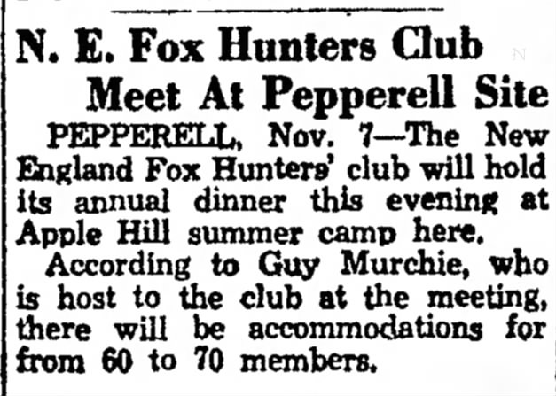 later Baha'i Guy Murchie organizes Fox Hunter Club