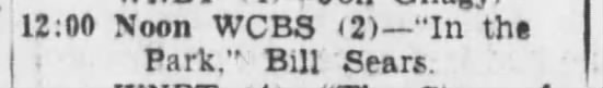 Baha'i Bill Sears' tv show "In the Park" on WCBS