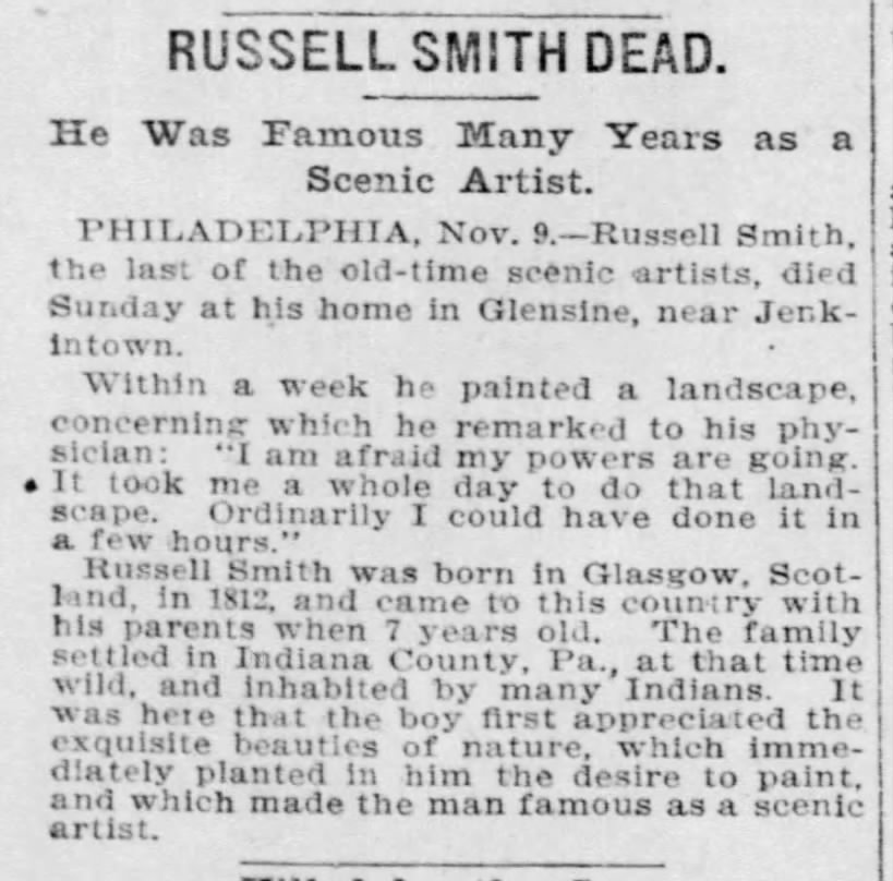 Russell Smith Dead 1896