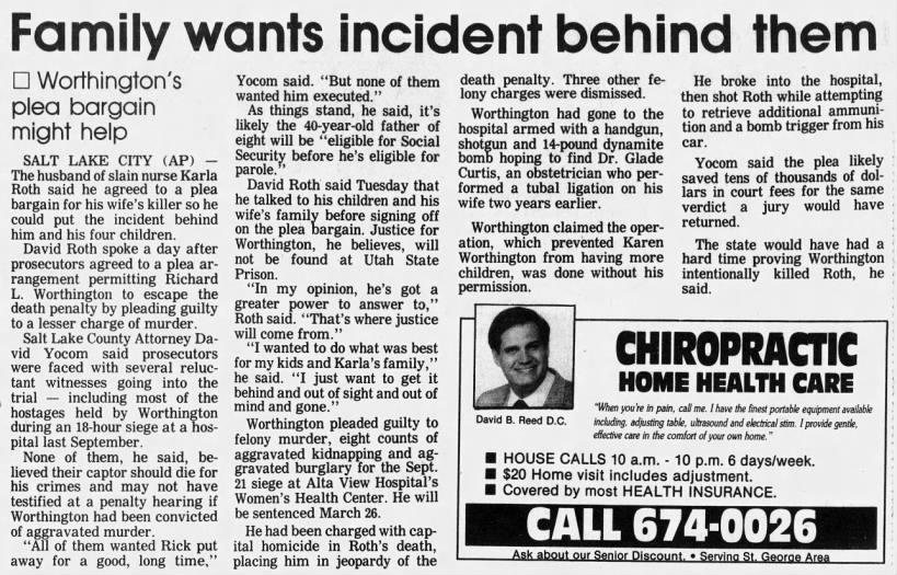 Richard L. Worthington Plea Bargain Helpful Article, March 19, 1992